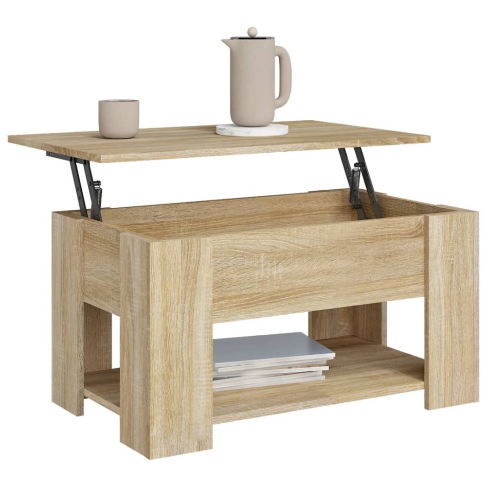 Mesa de centro madera de ingeniería roble Sonoma 79x49x41