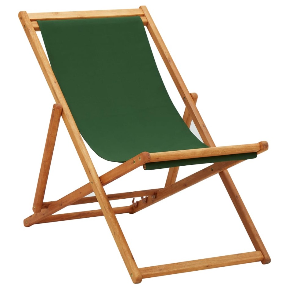 Silla de playa plegable madera de eucalipto y tela