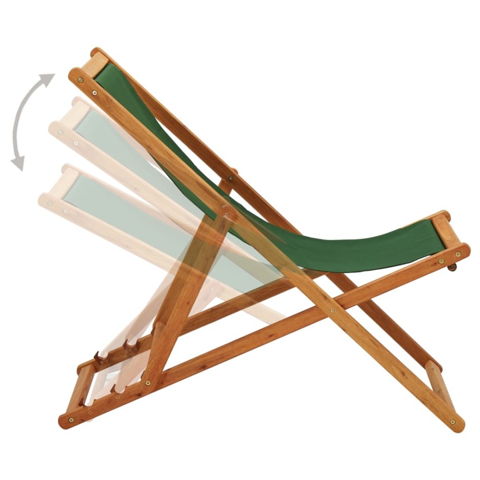 Silla de playa plegable madera de eucalipto y tela