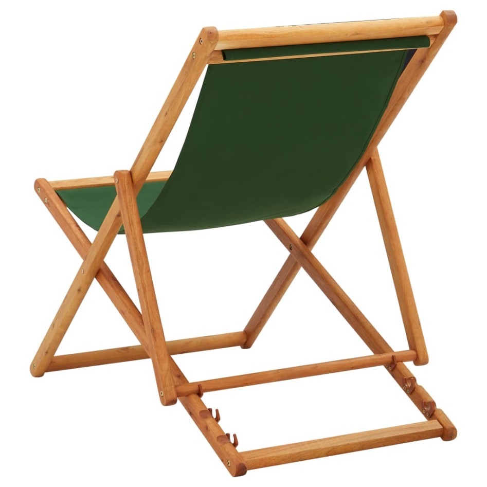 Silla de playa plegable madera de eucalipto y tela