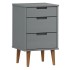 Mesita de noche MOLDE madera maciza de pino gris 40x35x65