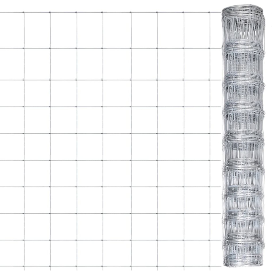 Valla de jardín de acero galvanizado plateado 50x1