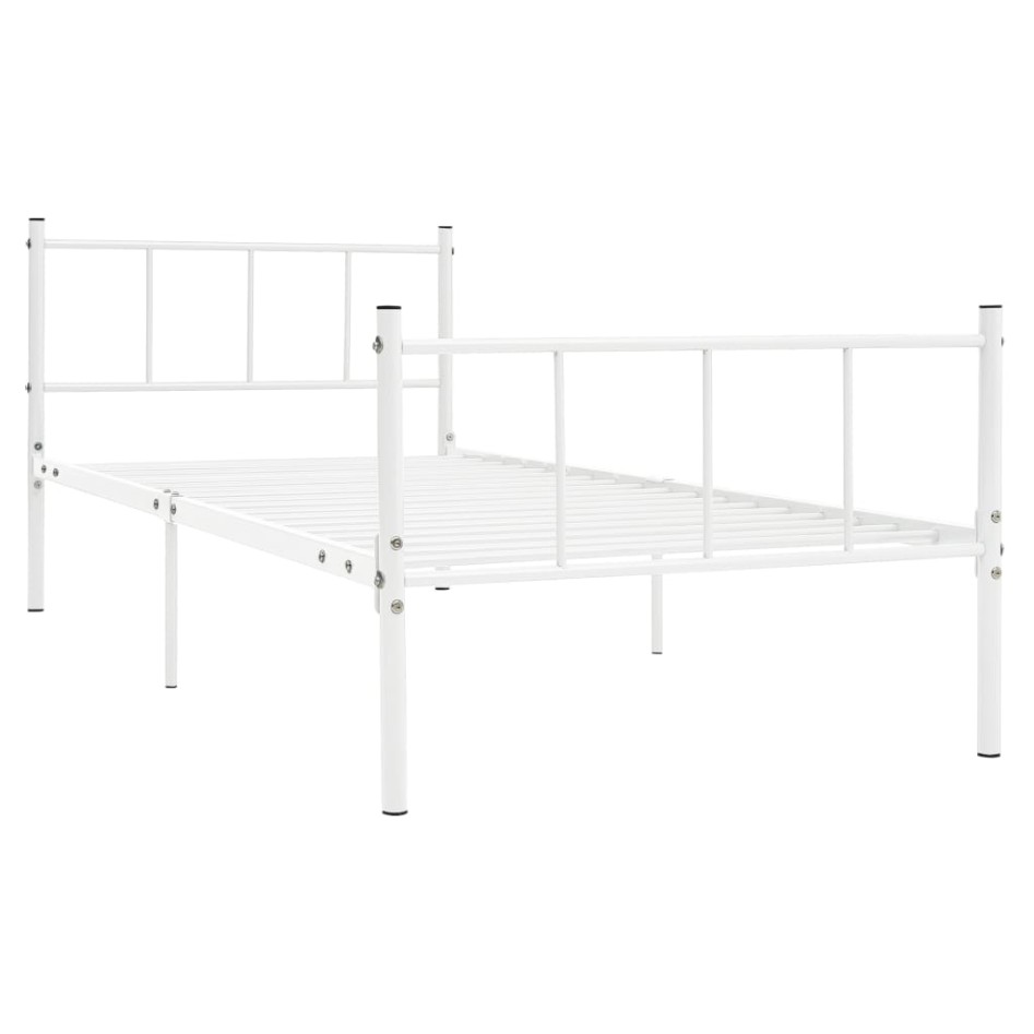 Estructura de cama sin colchón metal blanco 90x200