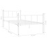 Estructura de cama sin colchón metal blanco 90x200