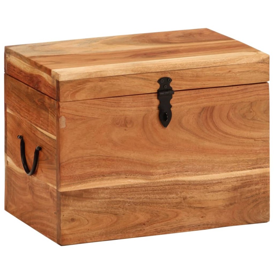 Caja de almacenaje madera maciza de acacia 39x28x31