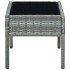Mesa de jardín ratán sintético gris 75x40x37
