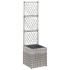 Enrejado y arriate 1 maceta ratán sintético gris 30x30x107