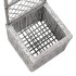 Enrejado y arriate 1 maceta ratán sintético gris 30x30x107