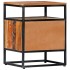 Mesita de noche de madera maciza reciclada y acero 40x30x50