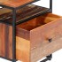 Mesita de noche de madera maciza reciclada y acero 40x30x50