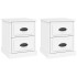 Mesitas de noche 2 uds madera contrachapada blanco