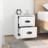 Mesitas de noche 2 uds madera contrachapada blanco