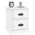 Mesitas de noche 2 uds madera contrachapada blanco