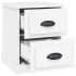 Mesitas de noche 2 uds madera contrachapada blanco