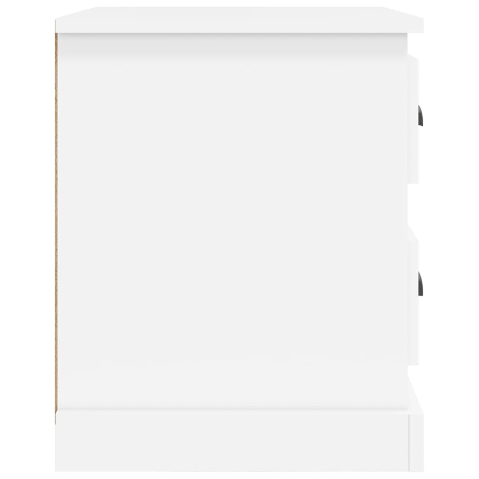 Mesitas de noche 2 uds madera contrachapada blanco