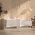 Mueble de TV madera contrachapada blanco brillo 146,5x35x50