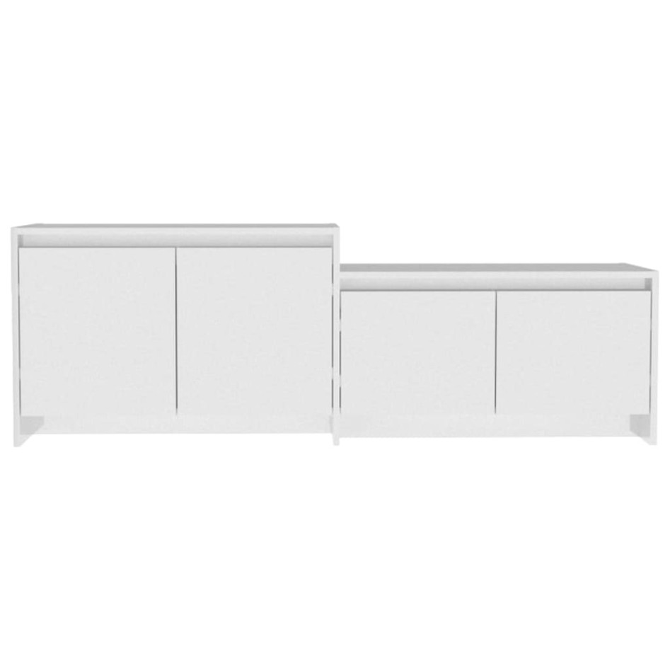 Mueble de TV madera contrachapada blanco brillo 146,5x35x50