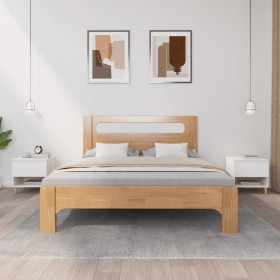 Mesitas de noche 2 uds madera contrachapada blanco 50x46x50