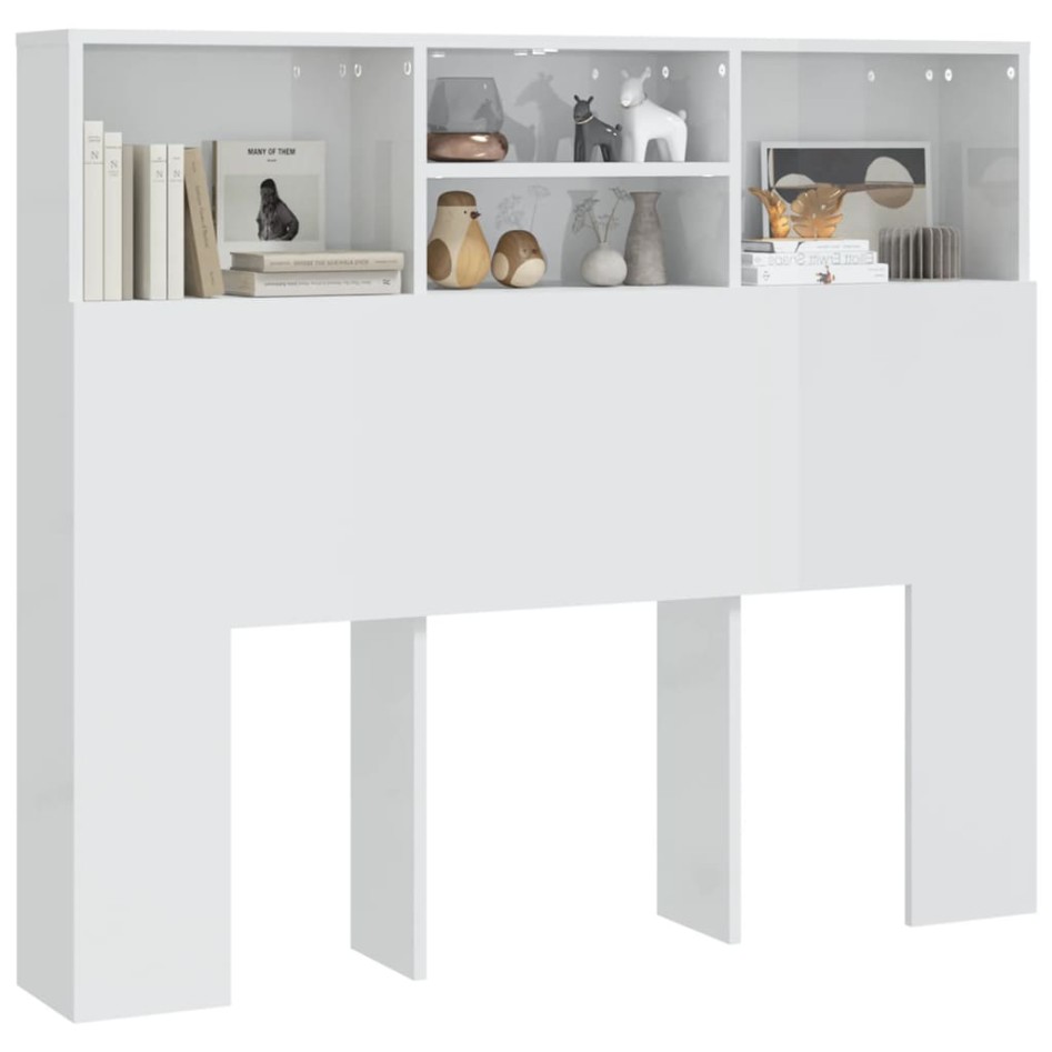 Mueble cabecero blanco brillante 120x19x103,5