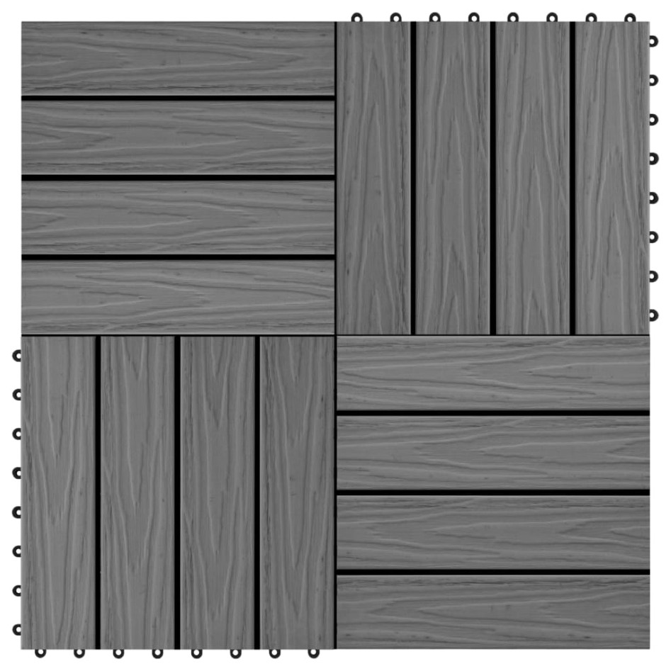 Baldosas porche relieve profundo WPC 30x30 cm 1 m² gris 11