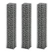 Cestas de muro de gaviones alambre galvanizado 25x25x150cm 3 ud