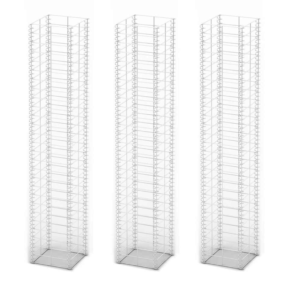 Cestas de muro de gaviones alambre galvanizado 25x25x150cm 3