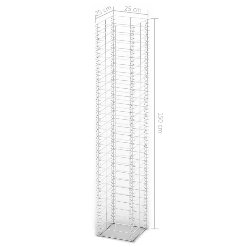 Cestas de muro de gaviones alambre galvanizado 25x25x150cm 3