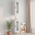 Armario de pared colgante blanco brillante 34,5x34x90
