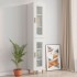 Armario de pared colgante blanco brillante 34,5x34x90