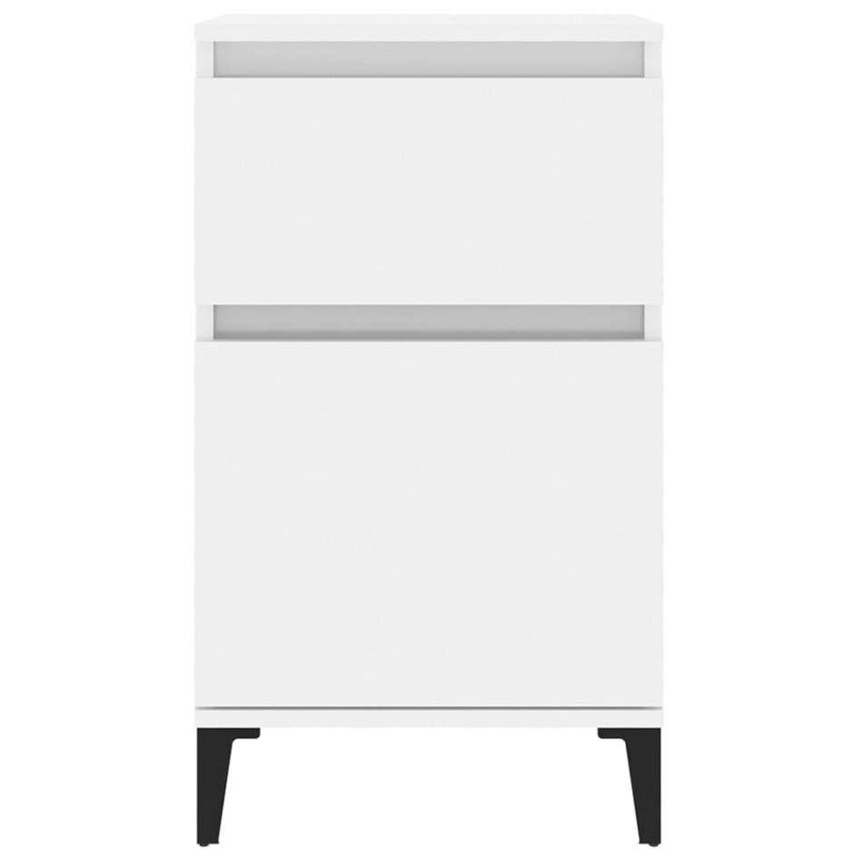 Mesitas de noche 2 unidades blanco brillante 40x35x70