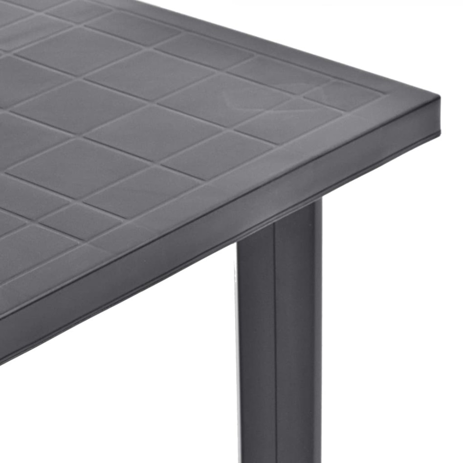 Mesa de jardín de plástico gris antracita 80x75x72