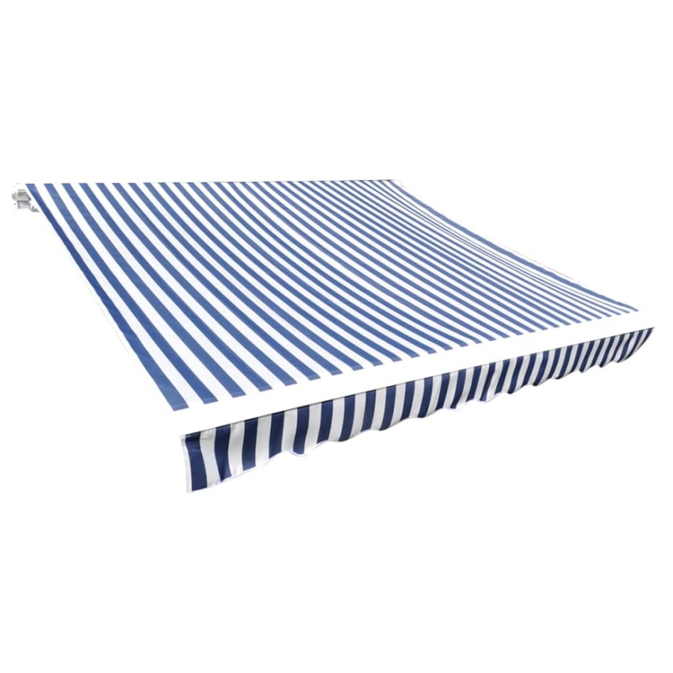Toldo de lona azul y blanco 6x3 m (sin