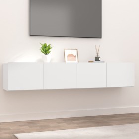 Muebles para TV 2 uds madera de ingeniería blanco 80x30x30