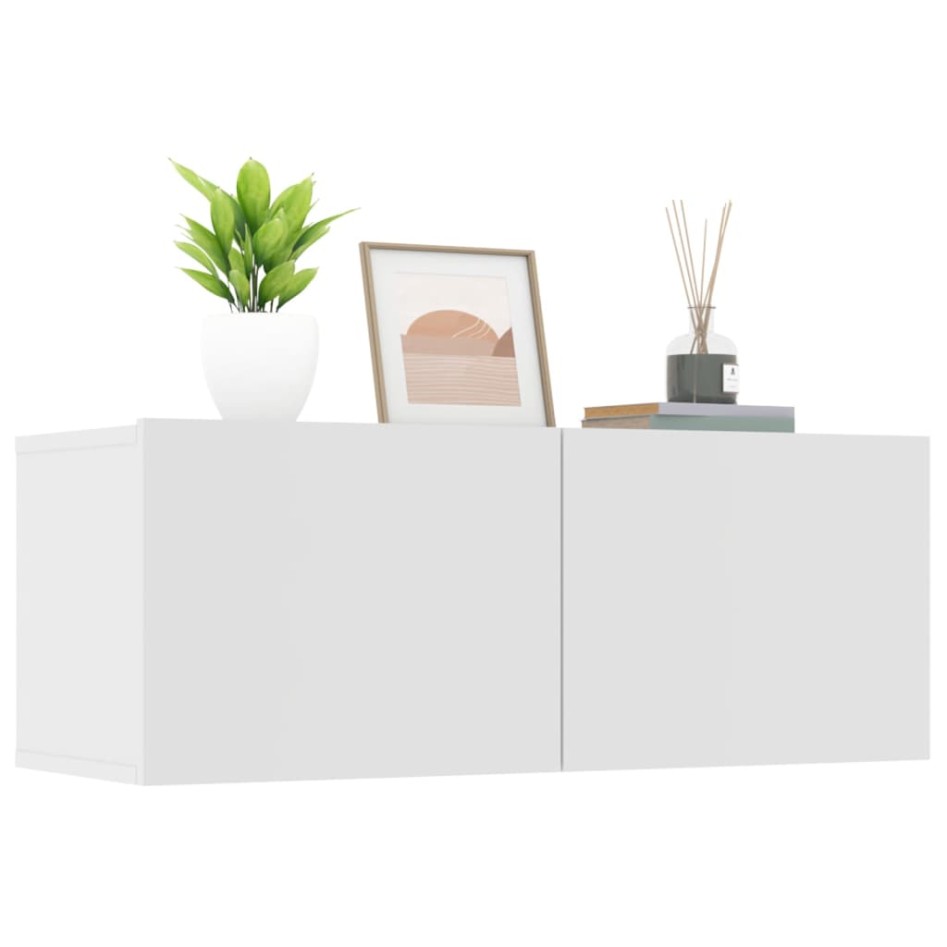 Muebles para TV 2 uds madera de ingeniería blanco 80x30x30