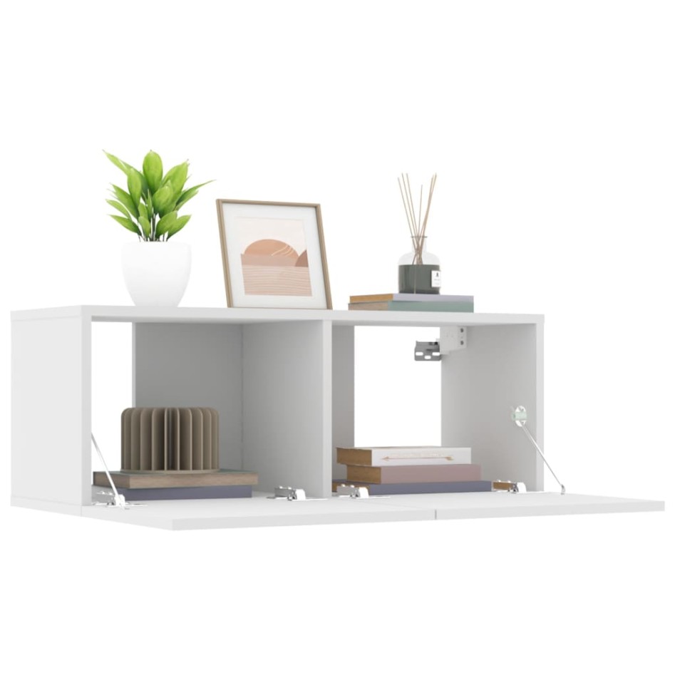 Muebles para TV 2 uds madera de ingeniería blanco 80x30x30