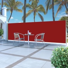 Toldo lateral retráctil para patio rojo 160x500