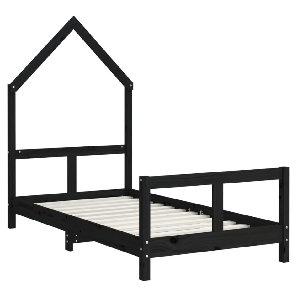 Estructura de cama para niños madera de pino negro 80x160
