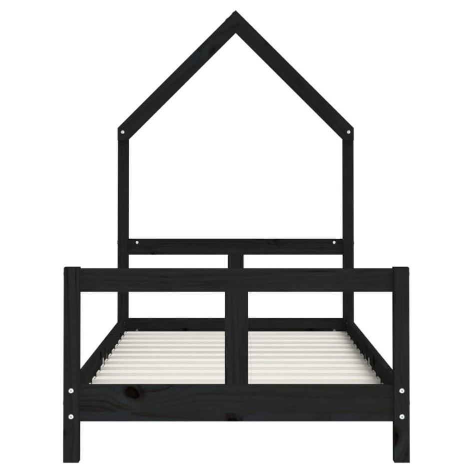 Estructura de cama para niños madera de pino negro 80x160