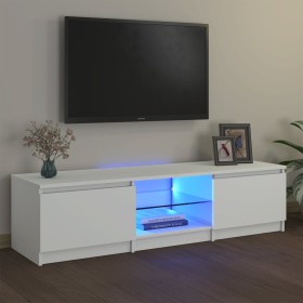 Mueble para TV con luces LED blanco 140x40x35,5