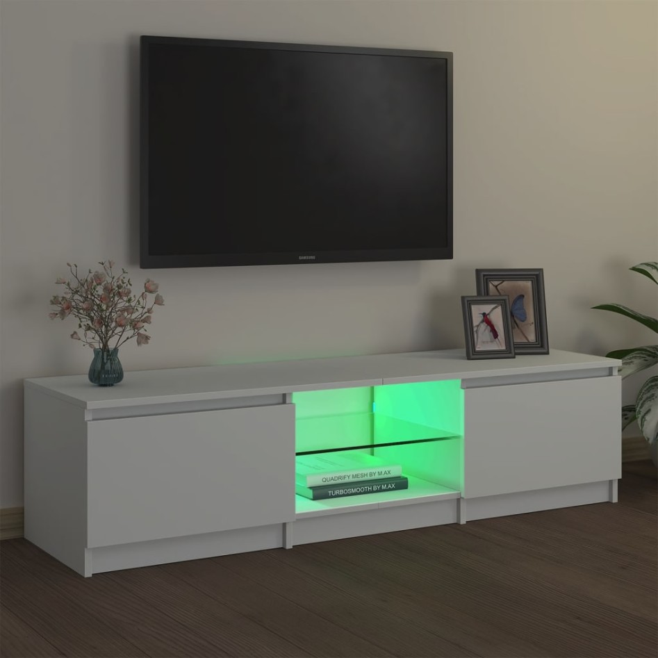 Mueble para TV con luces LED blanco 140x40x35,5