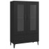 Aparador de madera de ingeniería negro 70x31x115