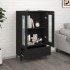 Aparador de madera de ingeniería negro 70x31x115