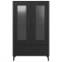 Aparador de madera de ingeniería negro 70x31x115