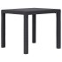Mesa de jardín de plástico aspecto ratán marrón 79x79x72