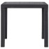 Mesa de jardín de plástico aspecto ratán marrón 79x79x72