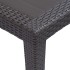 Mesa de jardín de plástico aspecto ratán marrón 79x79x72