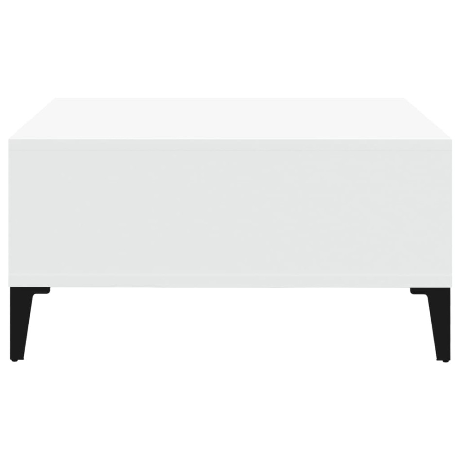 Mesa de centro madera contrachapada blanca 60x60x30