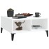 Mesa de centro madera contrachapada blanca 60x60x30