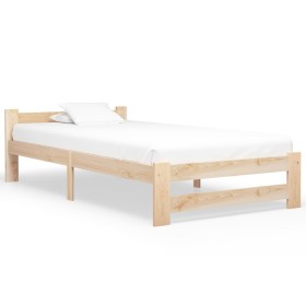 Estructura de cama sin colchón madera maciza de pino 100x200