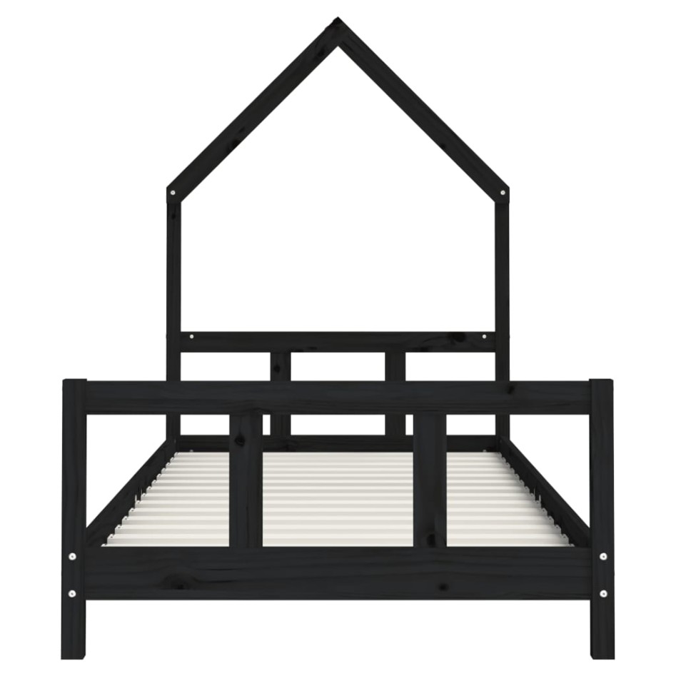 Estructura de cama para niños madera de pino negro 90x200